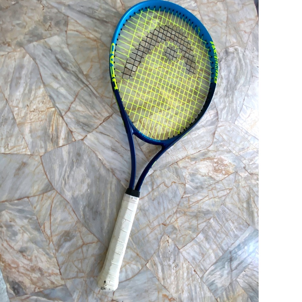 Head Ti Conquest Nano Titanium Tennis Racket Blue Neon Yellow 4 1/4 Grip 27in